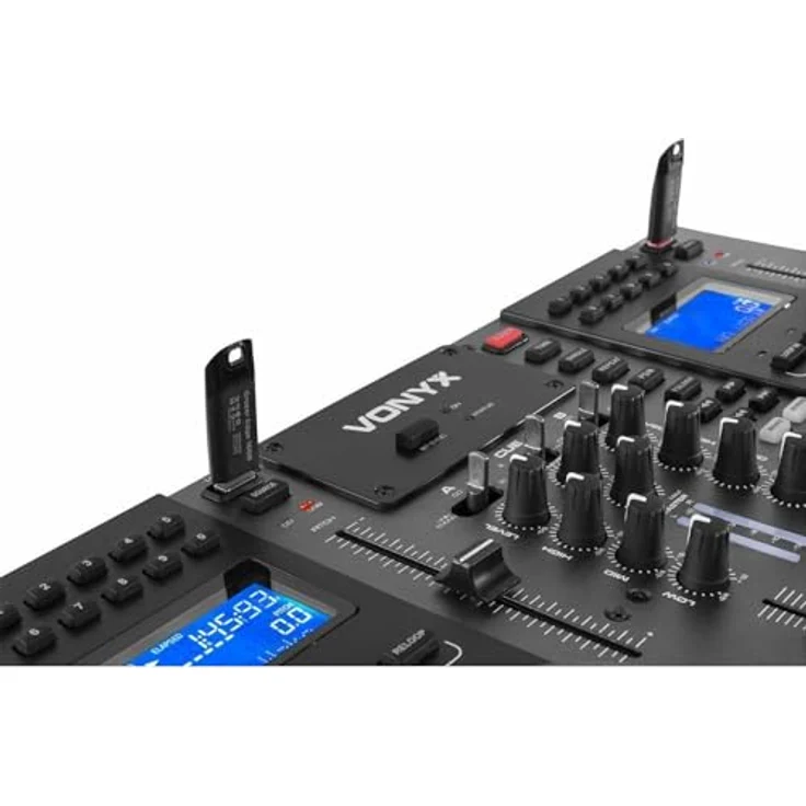 Vonyx CDJ450 DJ Konsole mit Bluetooth, 2 MP3 CD Mediaplayern, 2-Kanal-Mixer, Jogwheels und USB-Anschlüssen für Anfänger – Bild 4