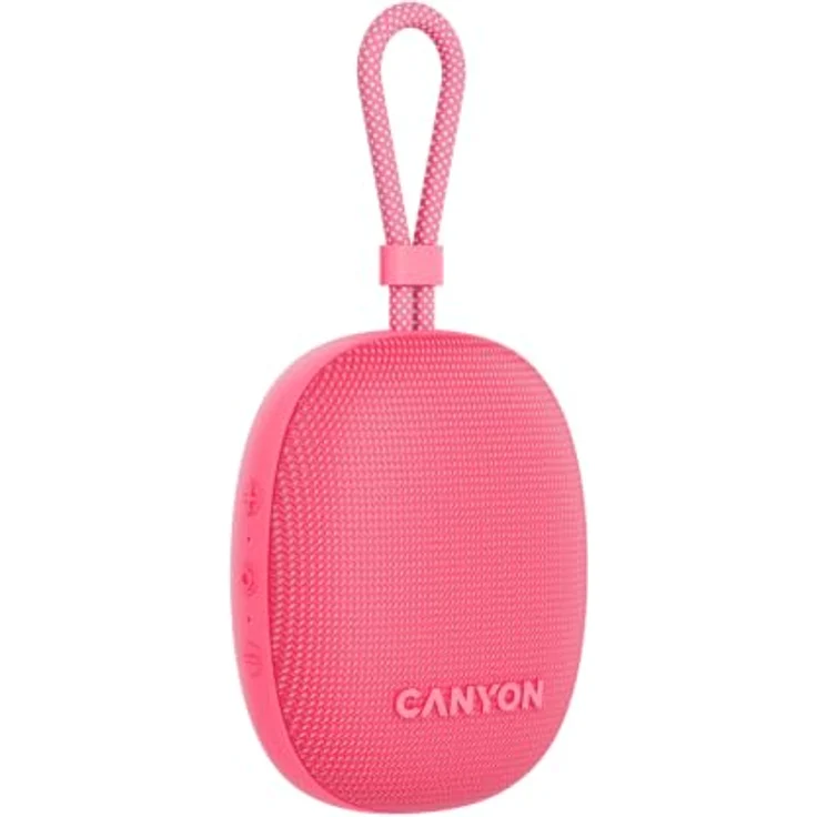 CANYON OnMove 12 Tragbarer kabelloser Lautsprecher, 5 W, IPX7 wasserdicht, Bluetooth 5.3, TWS-Stereo-Kopplung, 12 Stunden Spielzeit, USB-C-Schnellladung, 1200 mAh Akku, Rosa – Bild 2