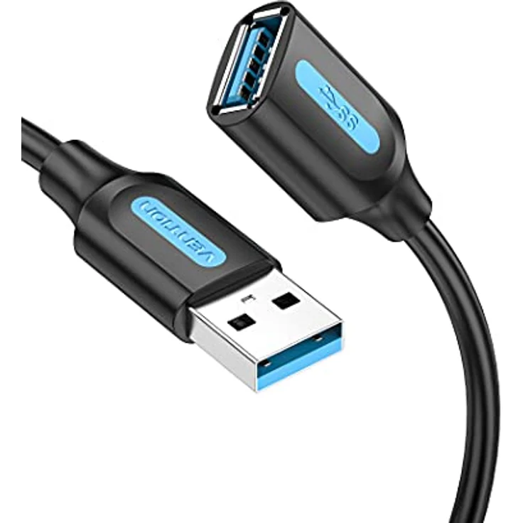 VENTION USB 3.0 Verlängerungskabel 5 Gbps, USB 3.0 A Stecker auf A Buchse, für Kartenlesegerät, Tastatur, USB-Stick, externe Festplatte - Robust und langlebig – Bild 1