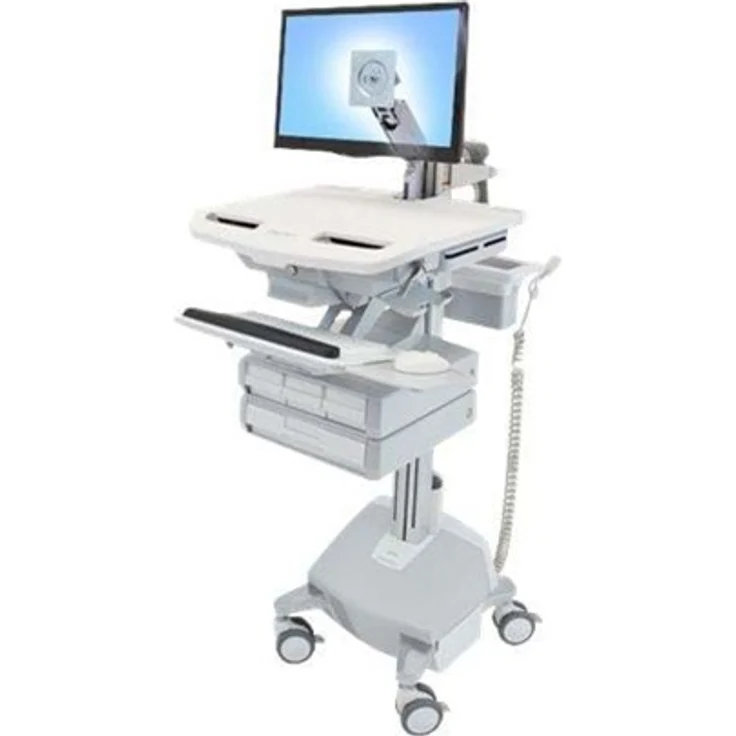 Ergotron StyleView Medical, Wagen für LCD-Display bis 61 cm, Aluminium und Stahl, grau/weiß