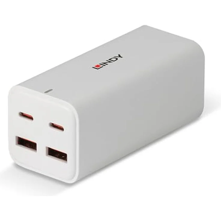LINDY 73441 100W GAN Ladegerät mit 4 Ports USB Typ A und C, kompaktes Design, integrierte Sicherheitsfunktionen – Bild 3