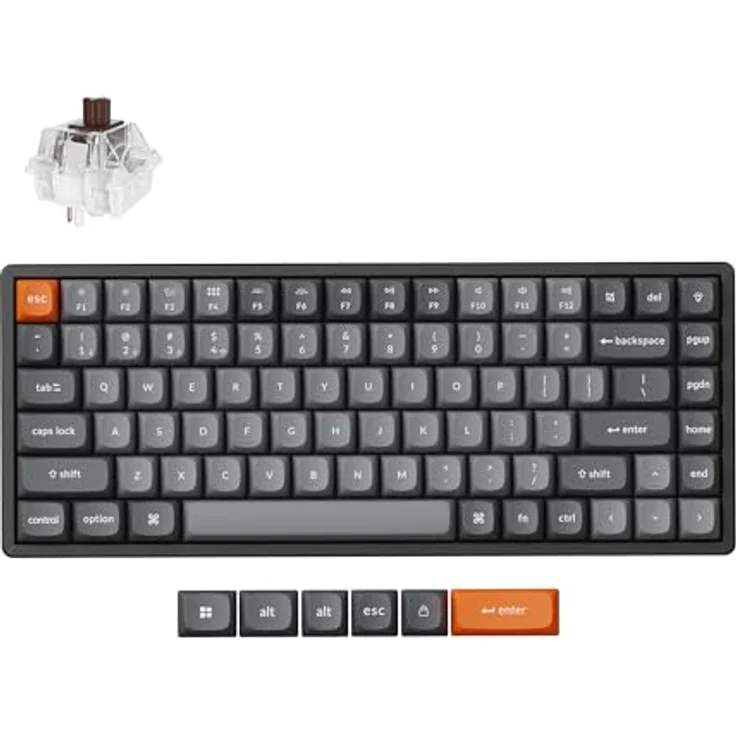 Keychron K2 MAX, Wireless Mechanische Tastatur mit RGB, Hot-Swap, QMK/VIA Programmierbare Makros, Aluminiumrahmen, Super Brown Switch, für Mac und Windows – Bild 1