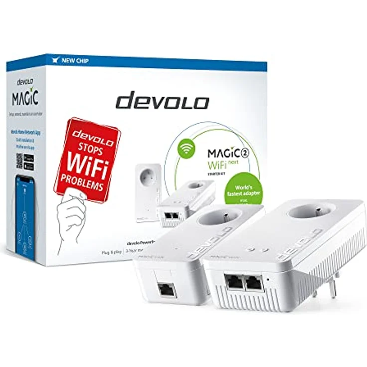 devolo Magic 2 - Starterset 2400 WiFi ac: weltweit schnellste Powerline Adapter mit Bester Mesh Wi-Fi ac-Funktion, ideal für Streaming (2400Mbit/s 2X Gigabit LAN, G.hn) – Bild 2