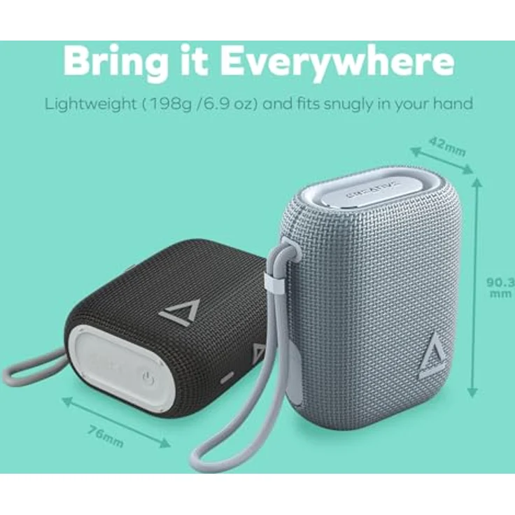 CREATIVE MUVO Flex, Wasserdichter Bluetooth Lautsprecher mit Auracast und 10 Stunden Akkulaufzeit, Grau – Bild 2