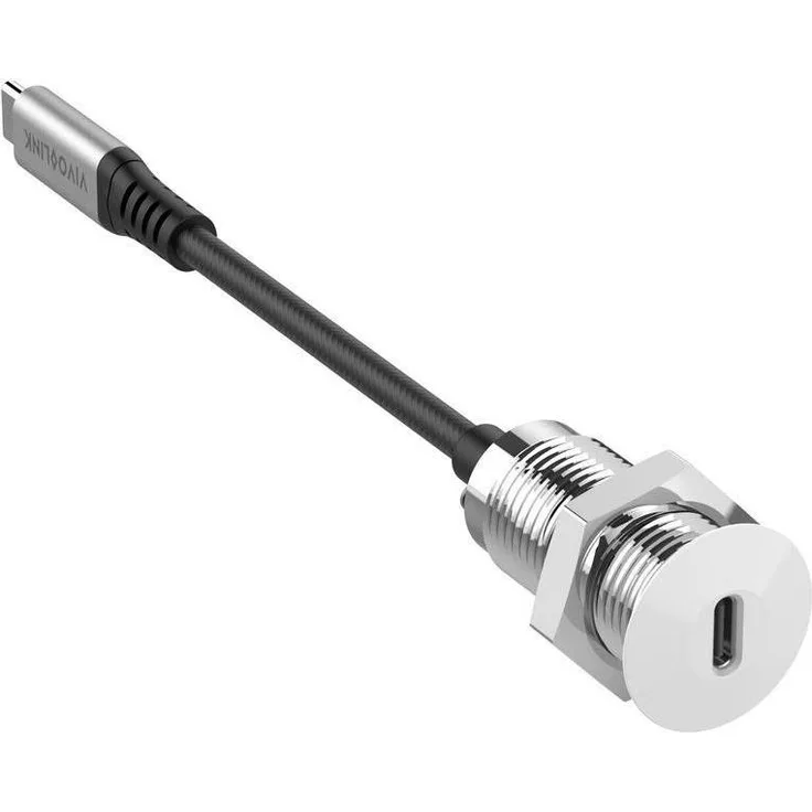 Vivolink USB-C Desk Socket, integrierter USB-Anschluss mit 0,3 m Kabel (USB 3.2 Gen 2) für kabellose Arbeitsplatzlösungen