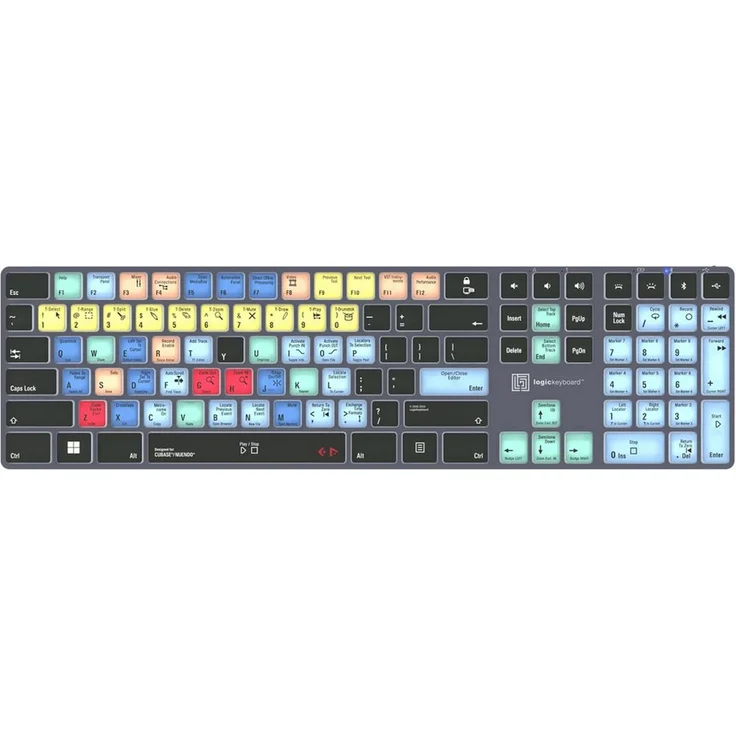 Logickeyboard Apple-Tastatur, Steinberg Cubase/Nuendo Titan, Edelstahl, britisches QWERTY-Layout mit Shortcuts und Nummernblock