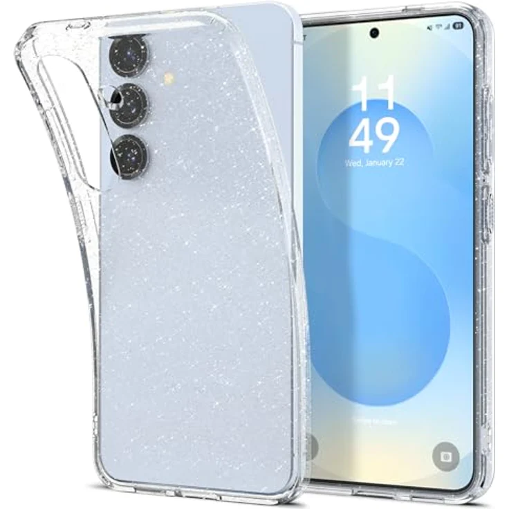 Spigen Liquid Crystal Glitter Hülle Kompatibel mit Samsung Galaxy S25 -Crystal Quartz, Transparentes TPU Material mit Glitzer und Schutzrand – Bild 1