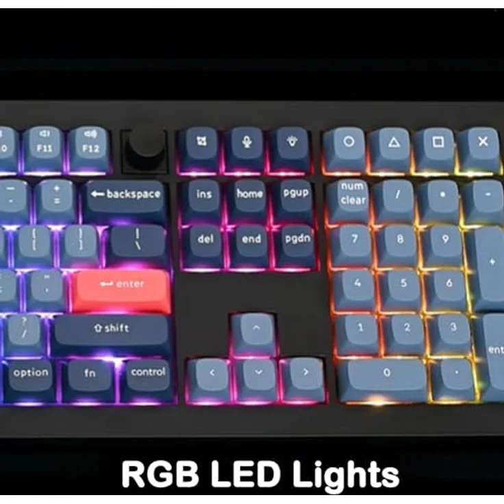 Keychron V6 Max, QMK/VIA Wireless Mechanical Keyboard mit Knopf, 100%-Layout, Gasket-Mount, Carbon Black, Gater, Kabellos und Kabelgebunden – Bild 7