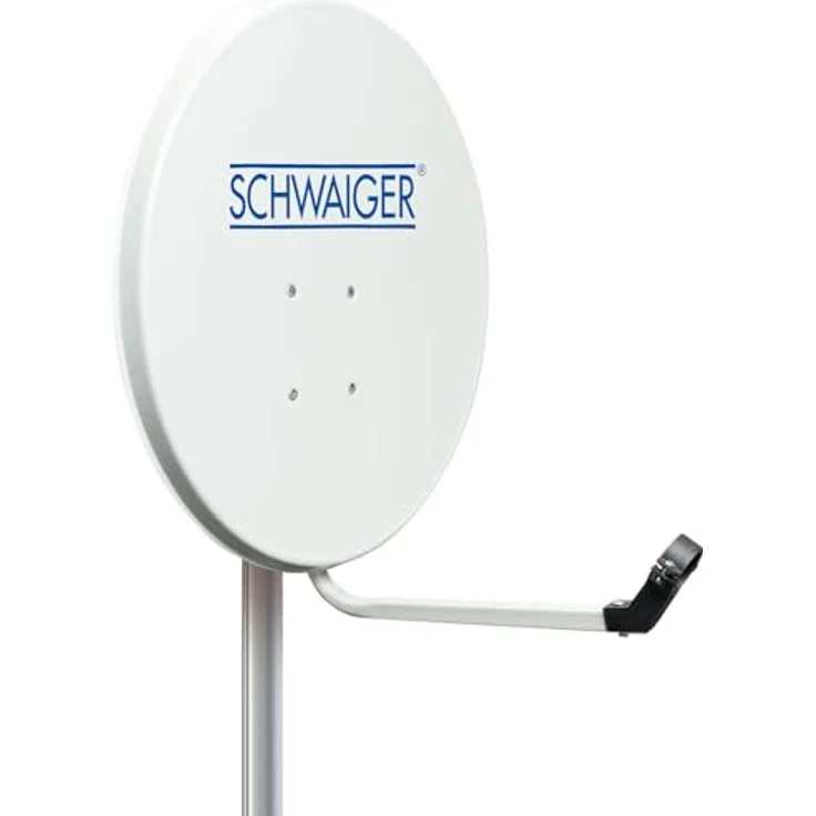 SCHWAIGER 9727 SAT-Anlage Satelliten-Set, Single-LNB, Koaxialkabel 10m, digital SAT-Antenne aus Aluminium Hellgrau 55 x 62cm – Bild 2