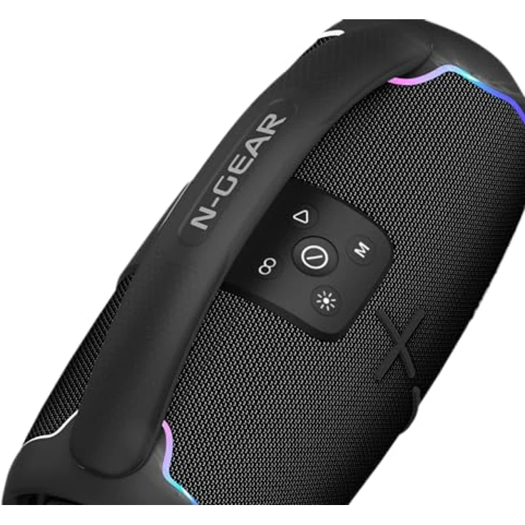 N-Gear NRG 200 Bluetooth Lautsprecher mit Licht und Tragegriff, 200 Watt Musikbox Kabellos, USB/AUX verbinden, bis zu 8 Stunden Musik, Outdoor IPX5 wasserdicht, Multicolor LED-Licht – Bild 3