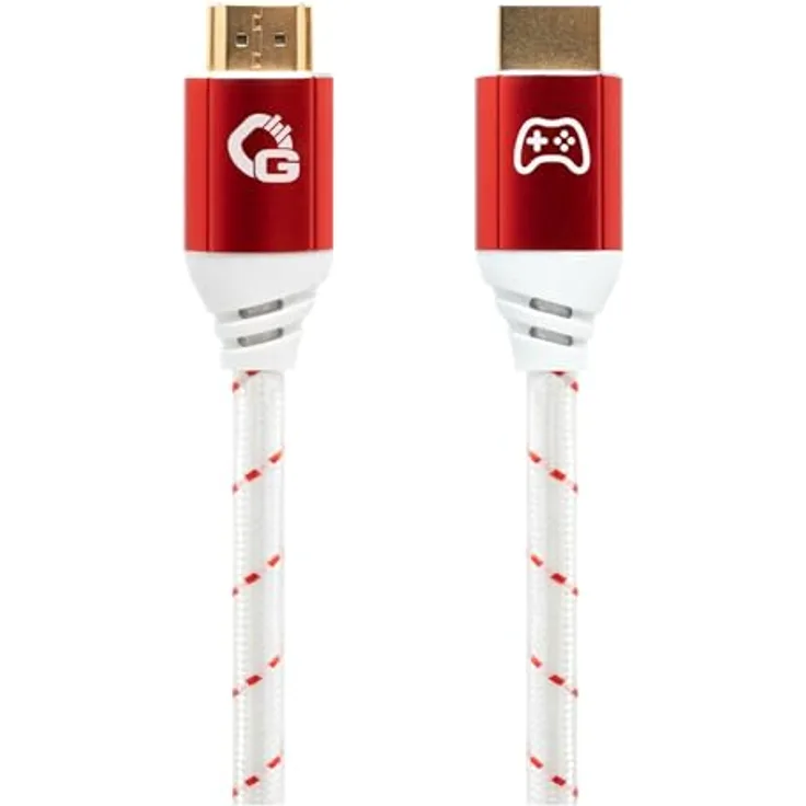 OEHLBACH GAMING New Game Red HDMI 2.1b Kabel, 2 Meter, Ultra High Speed, 8K@60Hz, eARC, ALLM, VRR, DSC, Weiß, kompatibel mit PS5, Xbox Series X/S, Nintendo Switch, PC