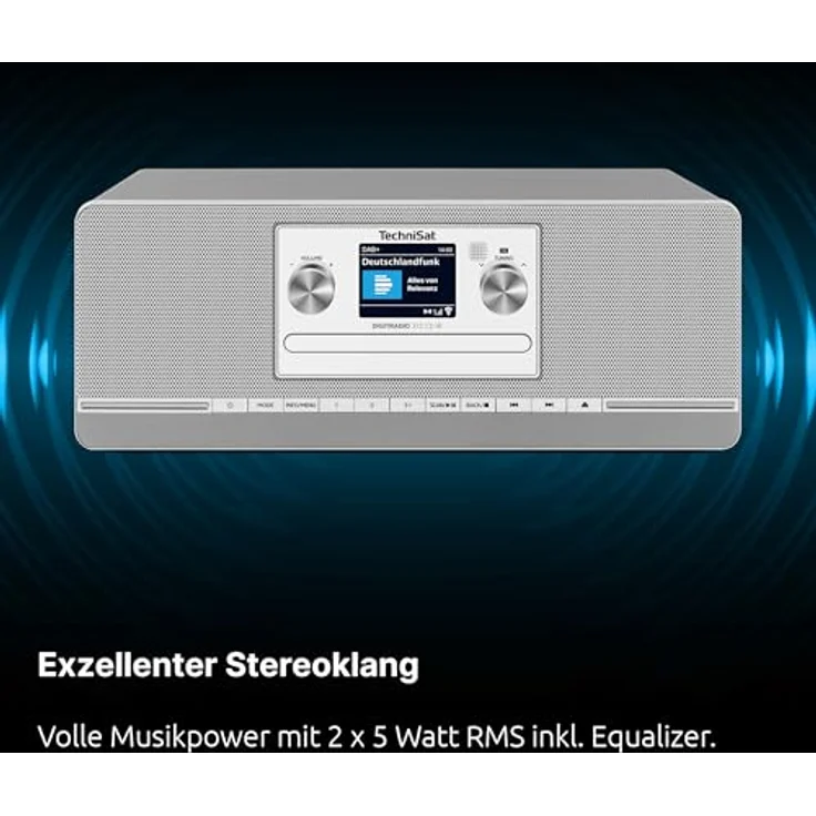 TechniSat DIGITRADIO 372 CD IR – Stereo Internetradio mit DAB+, UKW, CD-Player, WLAN, Bluetooth, Farbdisplay, USB, AUX und App-Steuerung - Silber – Bild 5