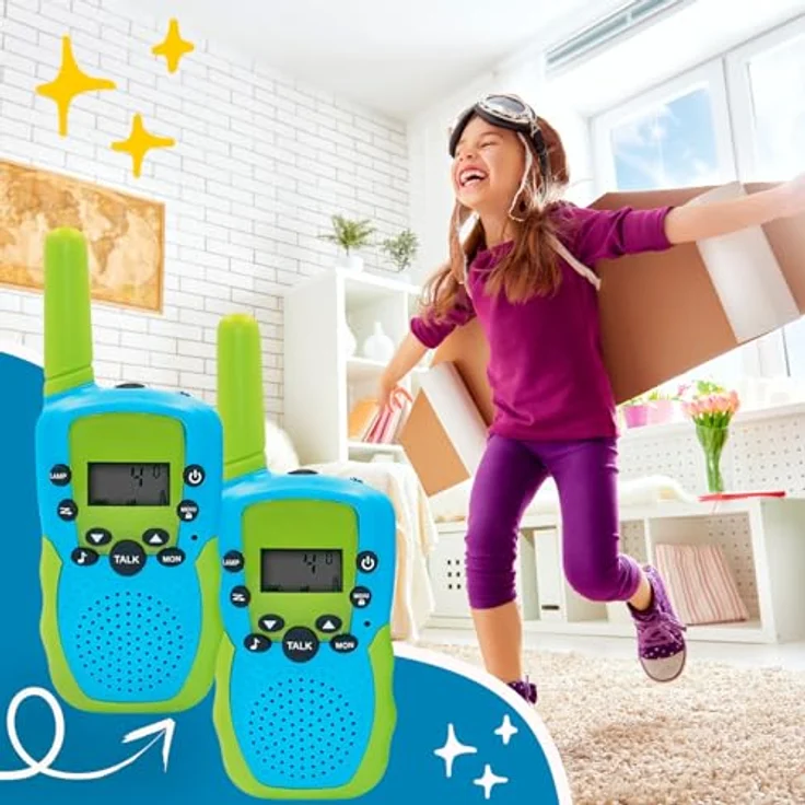 MaxLife Walkie-Talkie-Set MXWT-200, Funkgerät mit 22 Kanälen, Clear-Sound-Funktion und ergonomischem Design, grün-blau – Bild 7
