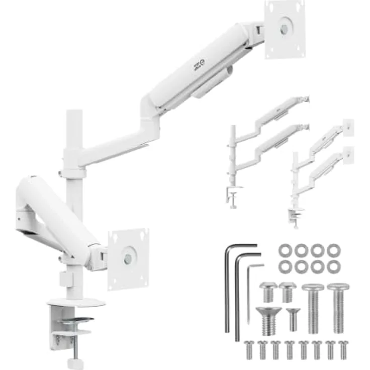 Ergo Office ER-692 Dual-Monitorhalterung für 2 Monitore (17–32 Zoll), Gasfeder, VESA 75x75/100x100, max. 10 kg pro Arm