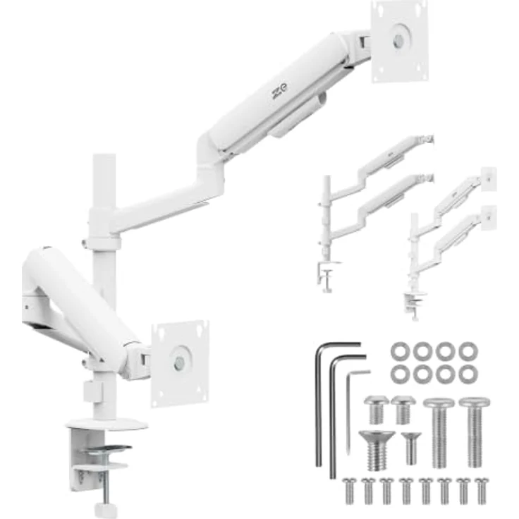 Ergo Office ER-692 Dual-Monitorhalterung für 2 Monitore (17–32 Zoll), Gasfeder, VESA 75x75/100x100, max. 10 kg pro Arm – Bild 1
