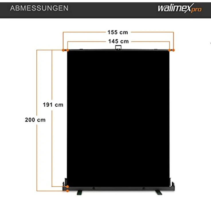 Walimex pro Roll-up Panel Hintergrund schw.155x200 - Preisvergleich – Bild 4