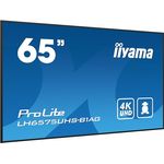 iiyama Prolite LH6575UHS-B1AG 164cm 64,5" Digital Signage Display 4K UHD IPS LED Panel Mediaplayer Android-OS WiFi Schwarz