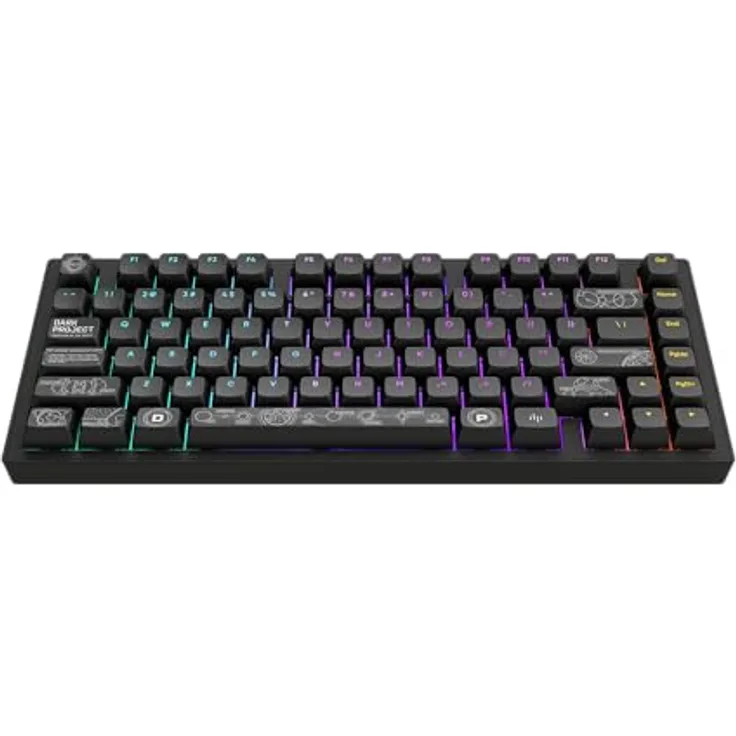 Dark Project Terra Nova R2, Kabellose 75% Gaming-Tastatur mit G3MS Moonstone-Schaltern, Schwarz, ANSI US Layout, RGB, Hot-Swap