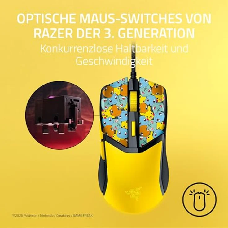Razer Cobra Pokémon Edition, Leichte kabelgebundene Gaming-Maus mit 8500 DPI Sensor, 58g, optische Mausschalter 3th Gen, Chroma-Beleuchtung mit Gradient Underglow, Speedflex-Kabel | Pokémon Kanto – Bild 3