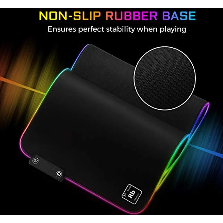 THE G-LAB Pad Rubidum – Gaming-Mauspad RGB – Gaming-Mauspad XXL – LED-Hintergrundbeleuchtung – Feuchtigkeitsbeständig – Stoff mit hoher Präzision – rutschfeste Unterseite aus Gummi – 800 x 300 x 3 mm – Bild 4