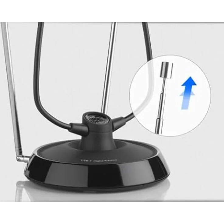 One For All DVB-T-DVB-T2 Indoor-Zimmerantenne ? HD-HDTV Fernseher TV Antenne - 0-5 km Reichweite ? 1 meter Koaxialkabel - UHF - Schwarz - SV9033 – Bild 3