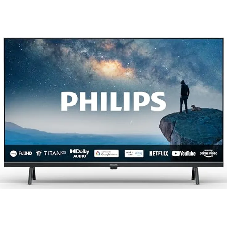 PHILIPS 32PHS6009 HD LED Smart TV - 32-Zoll Display mit Pixel-präziser, HD Titan OS Plattform und Dolby Digital - Matt Schwarzer