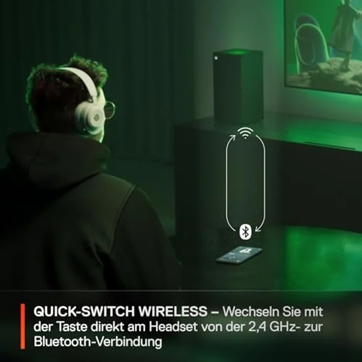SteelSeries Arctis Nova 5X Wireless Gaming Headset - Über 100 Audio Presets - 60 Std. Akkulaufzeit - 2,4 GHz oder BT - ClearCast Gen2.X-Mik - Xbox, PC, PS - Weiß – Bild 4