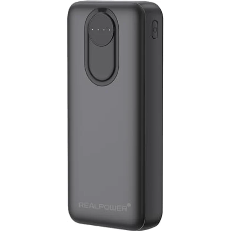 REALPOWER PB-20000 Pro Powerbank, 20.000 mAh, mit 30W Schnellladung, Schwarz – Bild 2