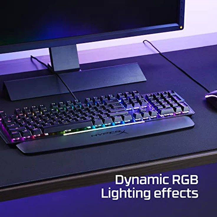 HyperX Alloy MKW100 – Mechanische Gaming-Tastatur, dynamische RGBBeleuchtung, Onboard-Speicher zum Speichern von Beleuchtungsprofilen, staubdichte mechanische Schalter, gebürsteter Aluminiumrahmen – Bild 2