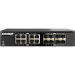 QNAP QSW-3216R-8S8T (16 Ports) Netzwerk Switch, Schwarz - 10GbE SFP+ und RJ45 Anschlüsse, halbe Breite, Plug-and-Play Einrichtung