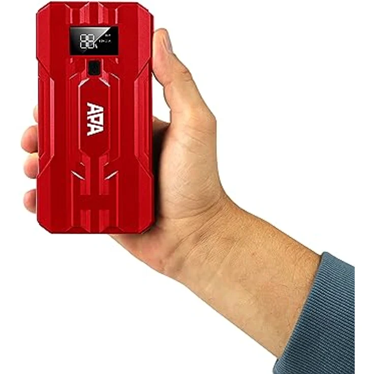 APA Lithium Powerpack 10.000 mAh, Starthilfe 400 A, USB-Anschluss, LED-Leuchte, schwarz – Bild 5
