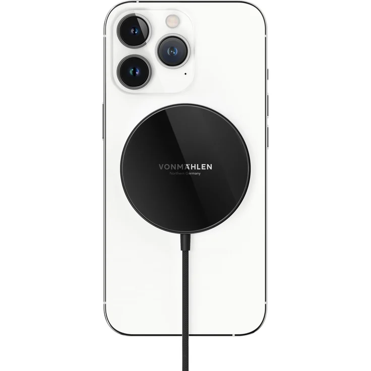 Vonmählen Aura Mini Black (15 W), Wireless Charger, Schnelles Laden mit integrierten Magneten – Bild 1