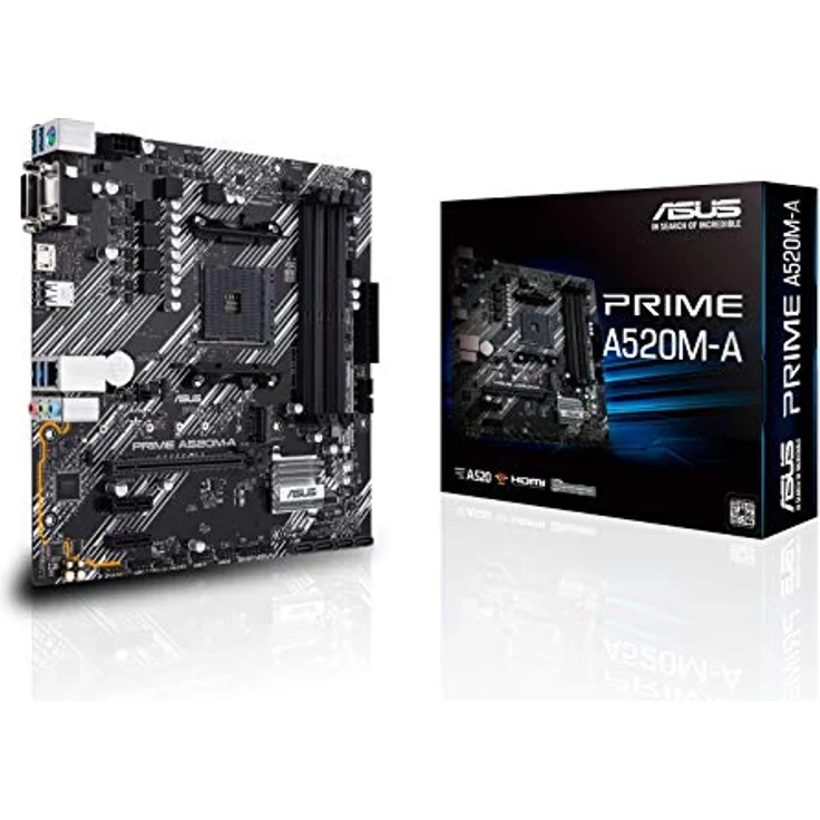 ASUS Prime A520M-A II/CSM Mainboard Sockel AM4 (AMD Ryzen, Micro-ATX, M.2, 1Gbit/s-Ethernet, SATA 6Gbit/s, USB 3.2 Gen 2 Typ-A) – Bild 1