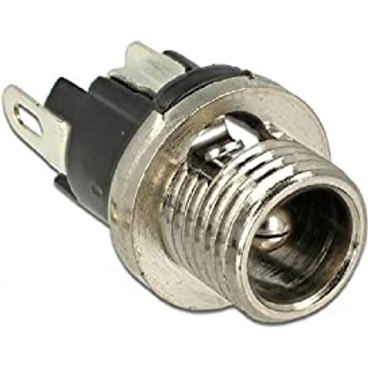 DeLOCK DC Einbaubuchse 5,5 x 2,5 x 9,5 mm, Lötversion für Verkabelung, max. 3 A, PBT Gehäuse – Bild 1