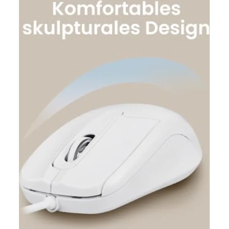 Perixx PERIMICE-209 C, kabelgebundene USB-C Maus mit Scrollrad, weiß – Bild 3