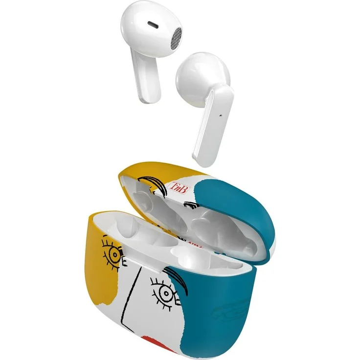 T'nB Art-Modell, kabellose Bluetooth-Kopfhörer, Semi-In-Ear-Form, 10 Stunden Akkulaufzeit, integriertes Mikrofon, künstlerisches Design