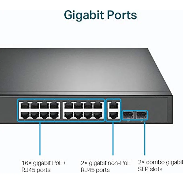 TP-LINK 18-Port Gigabit Rackmount Switch with 16-Port PoE+ – Bild 6