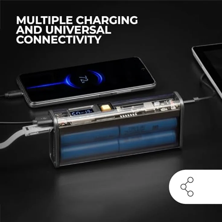 MARSGAMING MPK-20K Power Bank 22.5W, Samsung 20000mAh Batterien, QC3.0 & PD3.0 Schnellladung, Smart Display, Schwarz – Bild 5