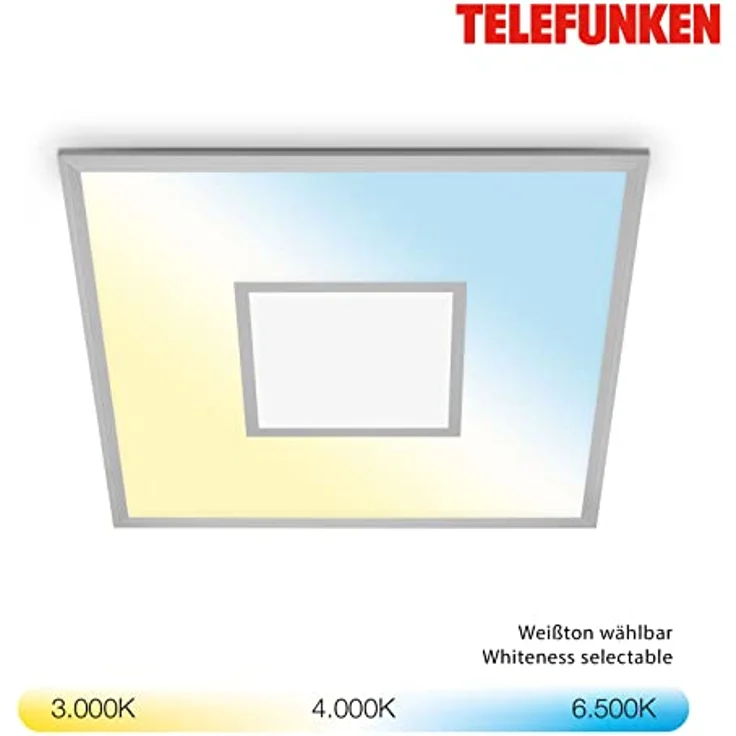 TELEFUNKEN - LED Panel RGB, LED Deckenleuchte CCT, Deckenlampe RGB Centerlight, Regenbogeneffekt, Dimmbar, Silberfarbig – Bild 4
