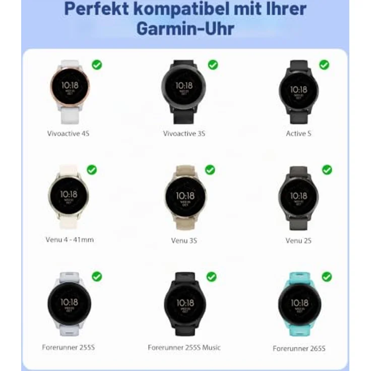 Astorgos 18 mm Metall Armband für Garmin Venu 3S/4 – Atmungsaktives Edelstahl-Mesh, magnetisches Schnallendesign, anpassbar für Handgelenke 5,5"-8,6" – Bild 2