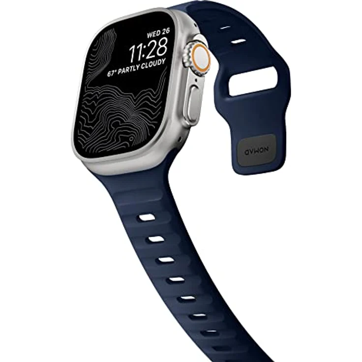 Nomad Sport Band V2, Smartwatch-Armband für Apple Watch 42/44/45/49mm, atmungsaktives Design aus Fluorkautschuk, Atlantic Blue – Bild 7