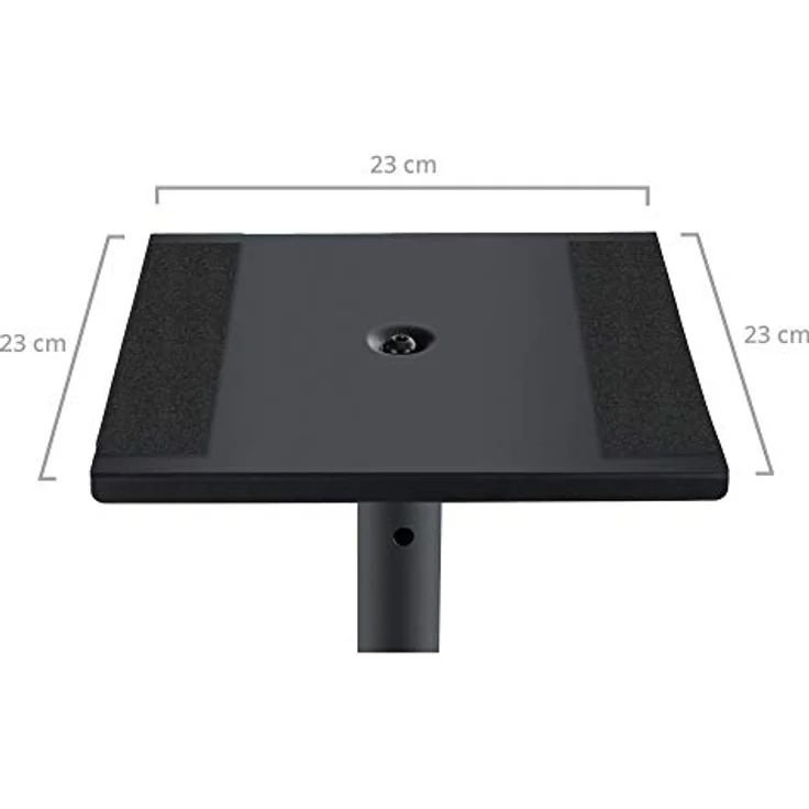 Pronomic SLS-10 Stativ für Studio Monitor Ständer (Höhenverstellbar 80 cm bis 130 cm, Dreiecksbasis, Gummifüße, Dornenfüße-Spikes, Stahl, Trägerplatte mit Gummistreifen) Schwarz pulverbeschichtet  – Bild 5