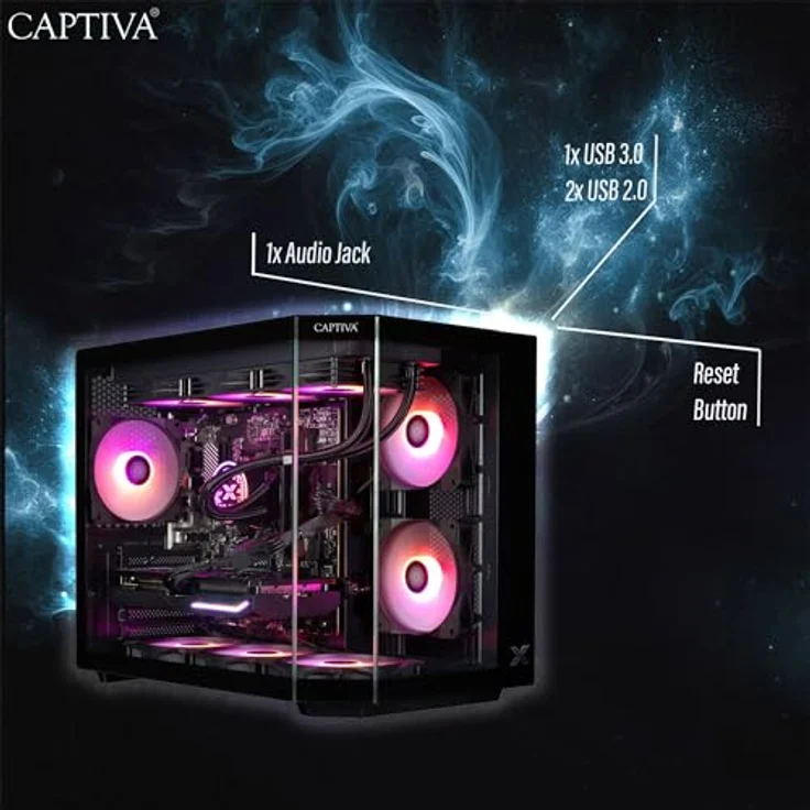 CAPTIVA Advanced Gaming R92-593, Desktop-PC mit AMD Ryzen 5 7500F, 32 GB RAM, 1 TB SSD, Windows 11 Home, GeForce RTX 5060 Ti – Bild 6