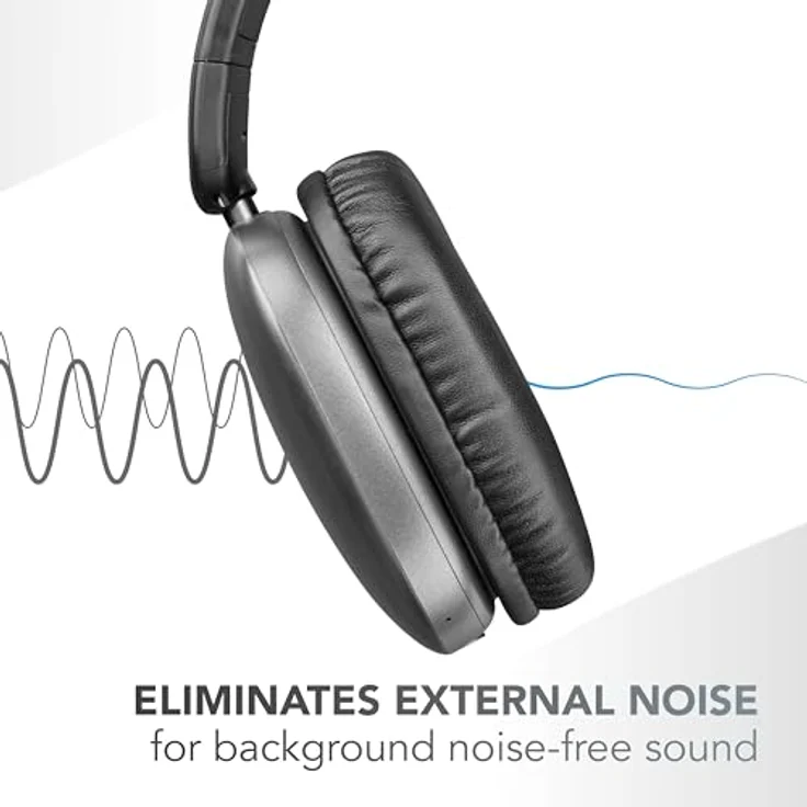 Cellularline Music & Sound MAXI 3, Bluetooth Kopfhörer mit ANC, 27 Stunden Akkulaufzeit, kabellos und kabelgebunden, Schwarz – Bild 2