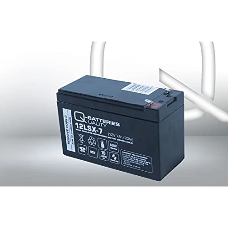 Q-Batteries 12LSX-7 12V 7Ah AGM Batterie 10-Jahres Batterie, VdS geprüft, wartungsfrei, weiß – Bild 4