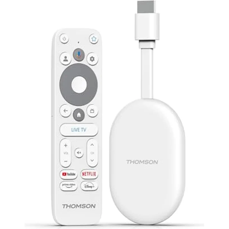 THOMSON 150 GO CAST, 4K UHD Streaming-Dongle mit Dolby Atmos, Sprachsteuerung, Googlecast, 2 GB SDRAM, 8 GB Flash Speicher – Bild 1