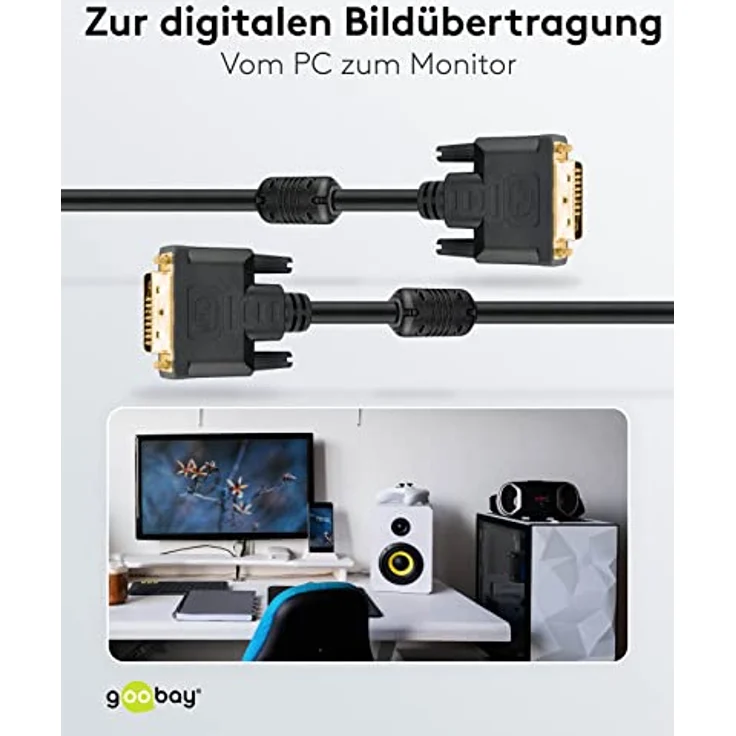 Wentronic goobay - DVI-Kabel - DVI-D (M) bis DVI-D (M) - 2,0m - Daumenschrauben - Schwarz (93110) – Bild 7