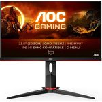 AOC Gaming Q24G2A - 24 Zoll QHD Monitor, 165 Hz, 1 ms MPRT, FreeSync Premium, G-Sync comp, (2560x1440, HDMI, DisplayPort) schwarz/rot