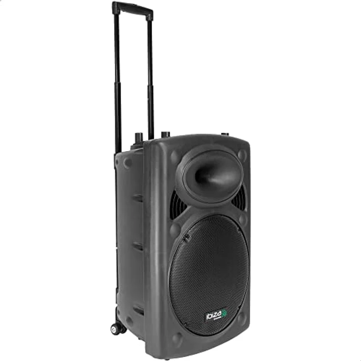 Ibiza Port15VHF-BT mobile 38cm PA-DJ-Anlage PA-Box Bluetooth-Lautsprecher inkl. Funkmikrofon, Fernebdienung (400W RMS, Akku-Betrieb,USB-SD, Radio) schwarz – Bild 9