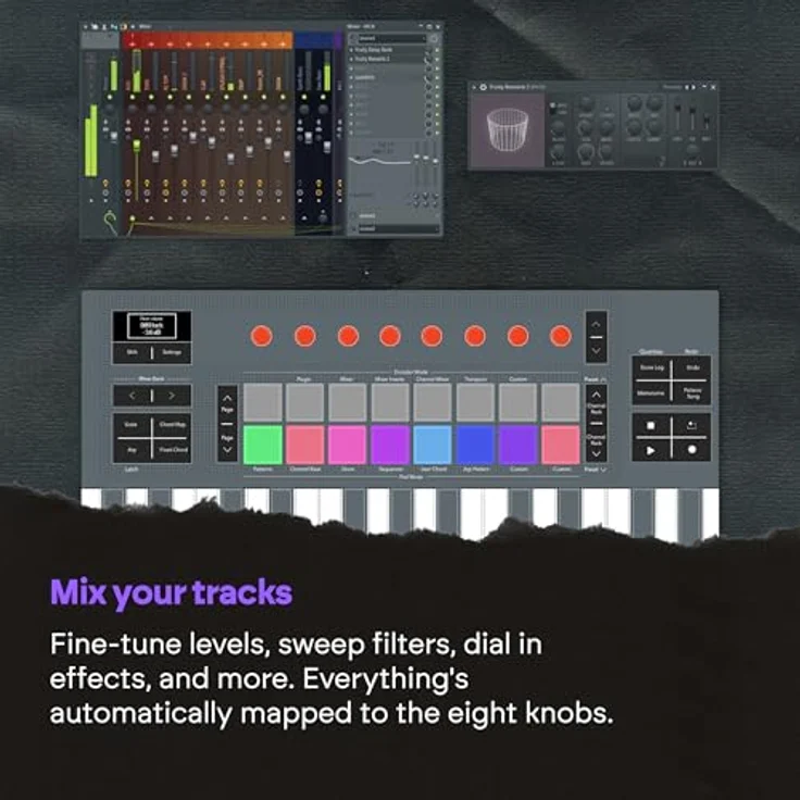 Novation FLkey 2 Mini 25, MIDI-Controller mit 25 Mini-Tasten, Arpeggiator und 16 Pads mit Aftertouch – Bild 9